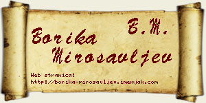 Borika Mirosavljev vizit kartica